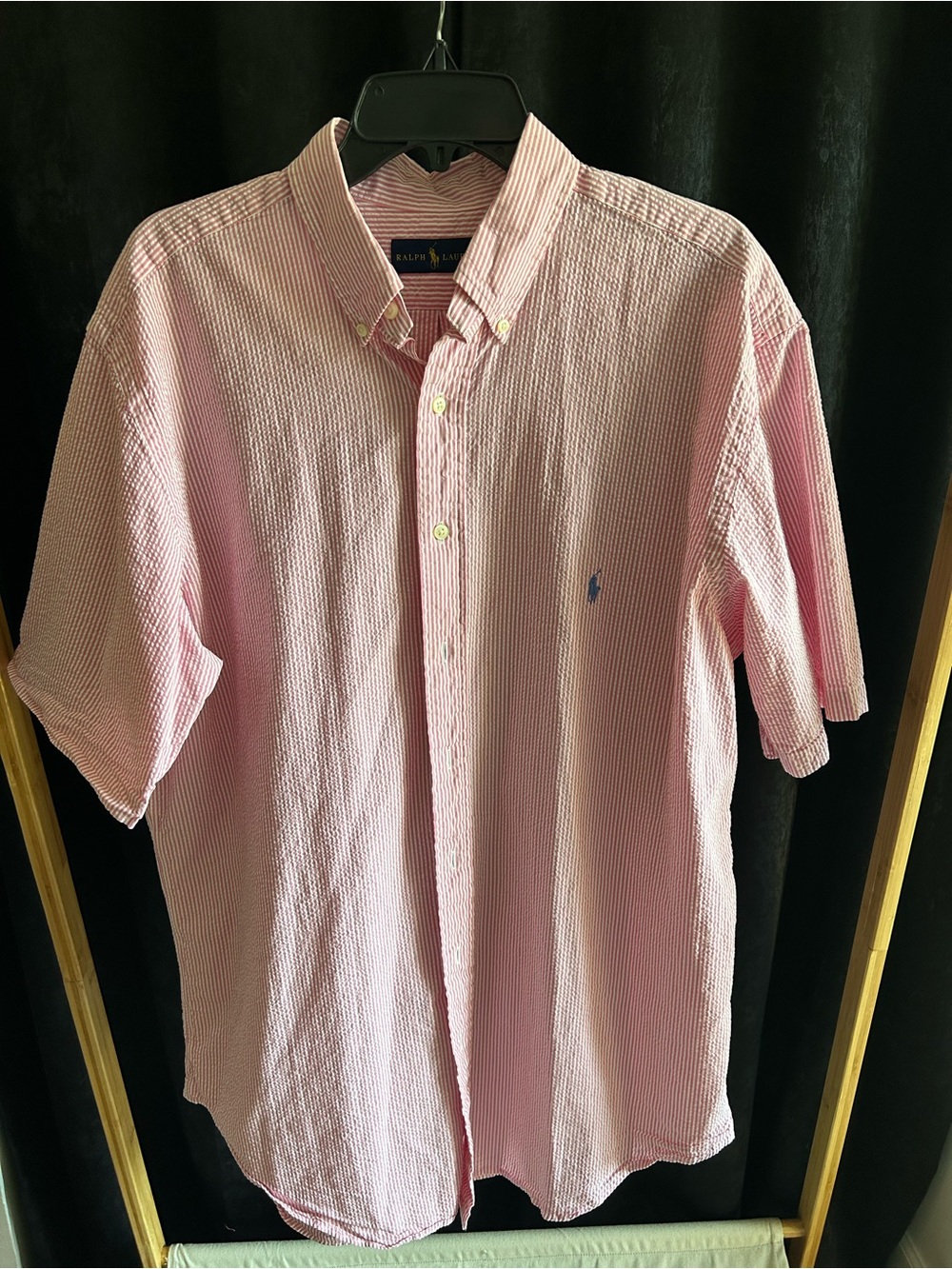Ralph Lauren Pink Seersucker Button-Down Shirt